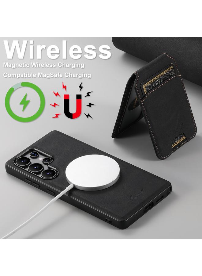 Suteni Case For Samsung Galaxy S25+ 5G H16 Litchi Texture Leather Detachable Wallet Back Phone Case - Image 4