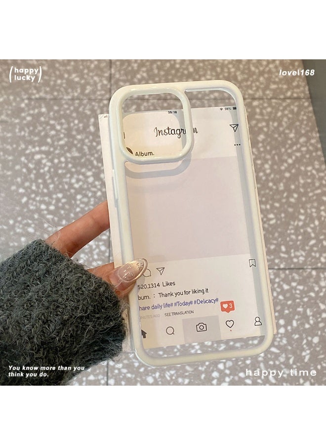 NIBEMINENT Solid Acrylic Protective TPU Case Cover For iPhone 15, White