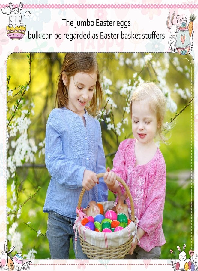 Sosation 60 Pcs 3.15" Painted Easter Eggs Jumbo Large Plastic Eggs Fillable Large Colorful Easter Eggs for Easter Theme Party Favor, Basket Stuffers Fillers, Easter Hunt Game Toys - Image 4