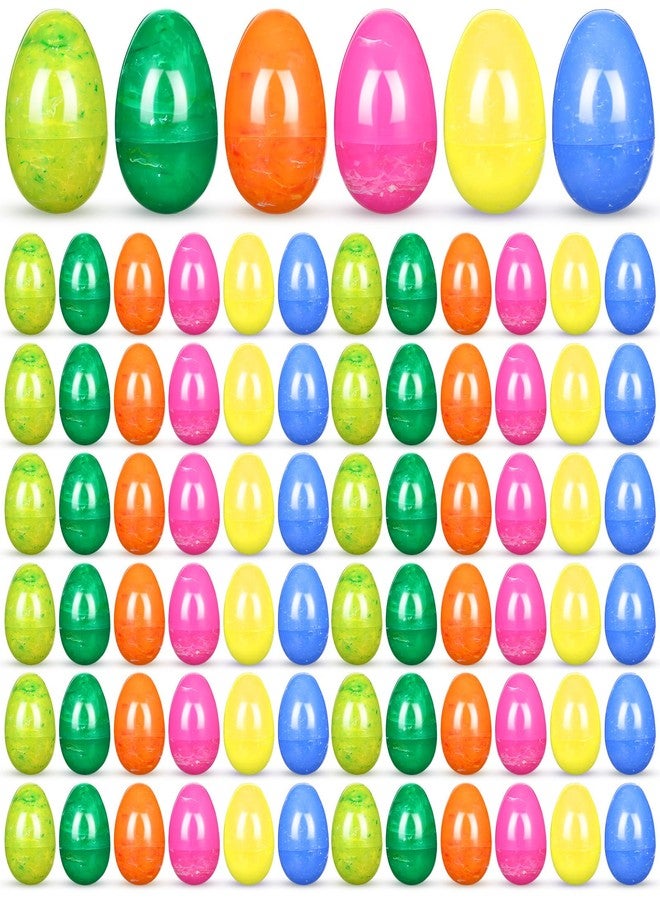 Sosation 60 Pcs 3.15" Painted Easter Eggs Jumbo Large Plastic Eggs Fillable Large Colorful Easter Eggs for Easter Theme Party Favor, Basket Stuffers Fillers, Easter Hunt Game Toys - Image 1