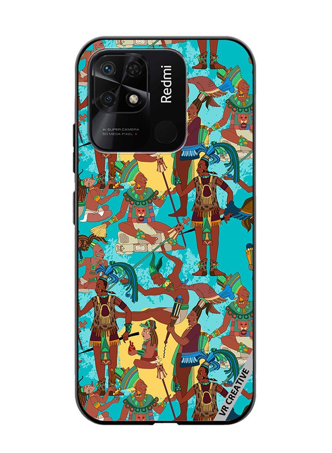 VR CREATIVE Protective Case Cover For Xiaomi Redmi 10C Ancient Mayan Mural Design Multicolour - Image 1