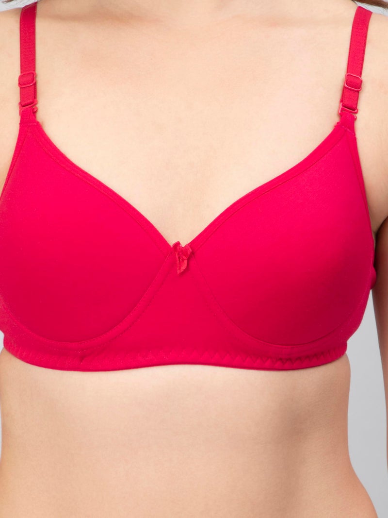 CEE 18 Women’s Cotton Padded Non-Wired T-Shirt Bra Combo Pack of 3 | Seamless Ultra Soft Everyday Bra | B Cup | Adjustable Shoulder Straps | Comfortable Lightly Padded Lingerie Innerwear - Image 5