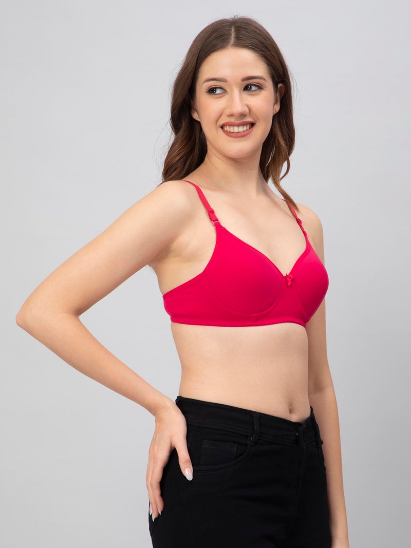 CEE 18 Women’s Cotton Padded Non-Wired T-Shirt Bra Combo Pack of 3 | Seamless Ultra Soft Everyday Bra | B Cup | Adjustable Shoulder Straps | Comfortable Lightly Padded Lingerie Innerwear - Image 4