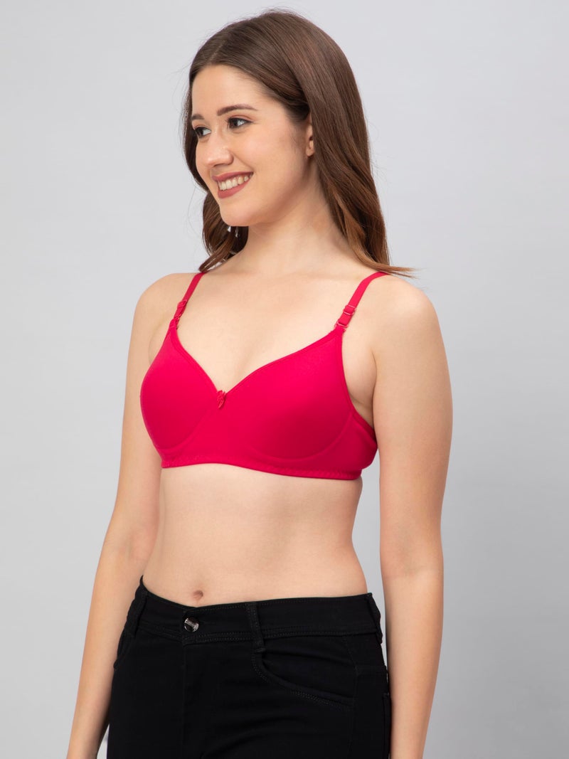 CEE 18 Women’s Cotton Padded Non-Wired T-Shirt Bra Combo Pack of 3 | Seamless Ultra Soft Everyday Bra | B Cup | Adjustable Shoulder Straps | Comfortable Lightly Padded Lingerie Innerwear - Image 3