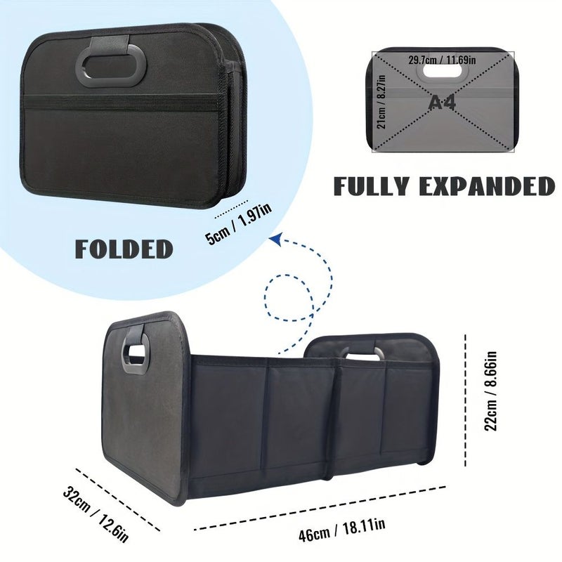 7.93gal Collapsible Trunk Organizer for SUV Black Space Saving - Image 2
