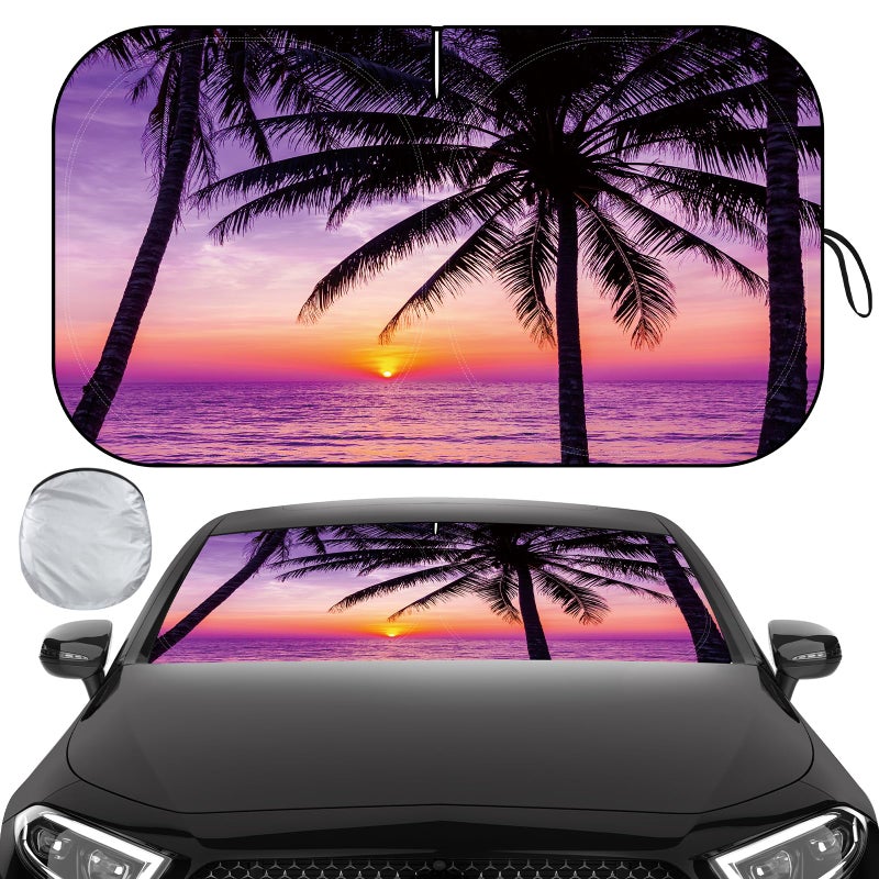 Clothclose Windshield Sun Shade Car Sun Shade Windshield Reflector Sunshade Offers Ultimate Protection for Car Interior Reflective Polyester Blocks Heat for CarsTrucksSUVs 57 x 315 in - Image 3