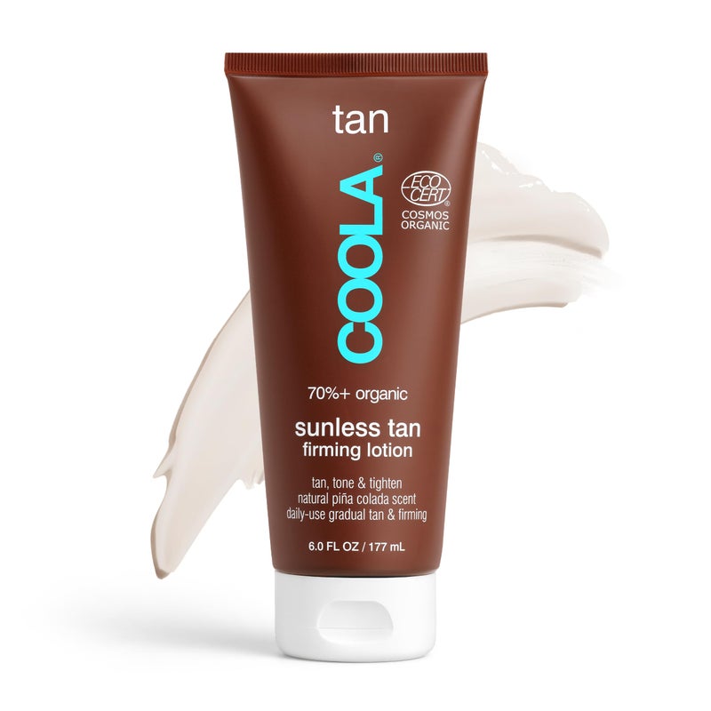 COOLA Organic Sunless Self Tanner Body Firming Lotion Dermatologist Tested AntiAging Skin Care Vegan and NonGMO Pia Colada 6 Fl Oz