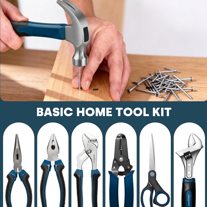 Enventor 218PCS General Household Tool Kit with Storage Toolbox, Blue - Image 3