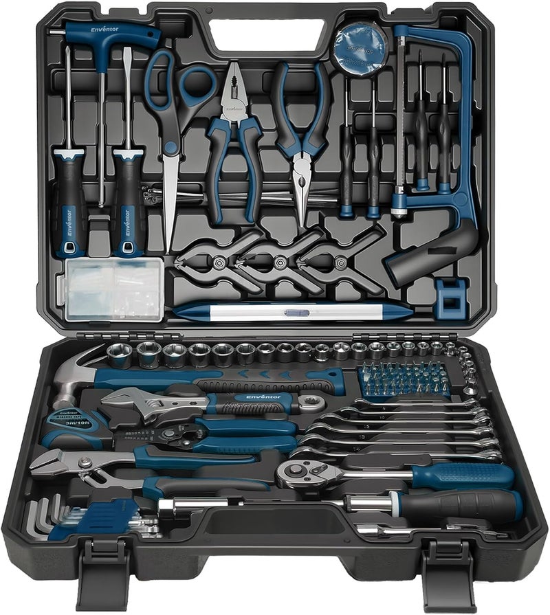 Enventor 218PCS General Household Tool Kit with Storage Toolbox, Blue - Image 1