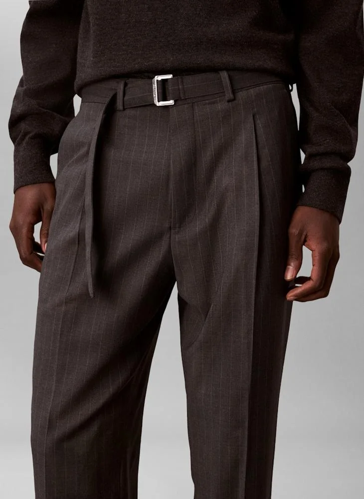 CALVIN KLEIN  Casual Straight Fit Belt Detail Trousers for Men | Best Price UAE