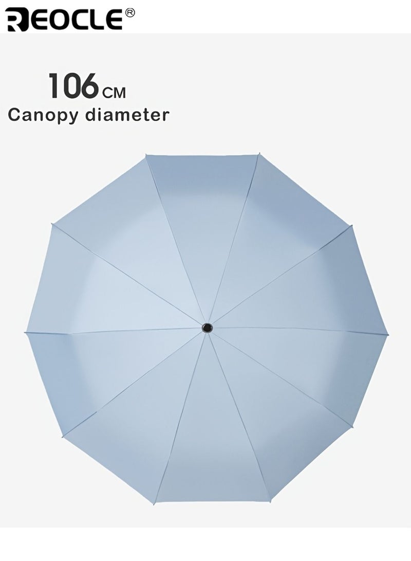 REOCLE Unisex 12-Rib Automatic Open Close Folding Umbrella Windproof Compact Travel Umbrella with Ergonomic Plastic Handle 191T Pongee Fabric Stylish Foldable Umbrella Lightweight Durable Water Resistant Quick Drying Suitable for Daily Use Outdoor Activities Hiking Camping Commuting Business Trips Family Outings Ideal for Travelers Adults Families with Washing Machine Safe Material Portable Easy to Store Available in Multiple Colors for Men for Women for Adults - Image 3