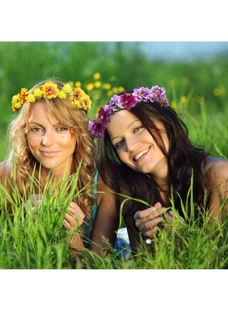 XiuWoo Flower Crowns Craft Kit, Make Your Own 12 PCs Flower Crowns Garland Handmade Arts and Crafts for Kids, DIY Fairy Flower Headbands and Bracelets,Hair Accessories Gift for Girls Teens Women - Image 3