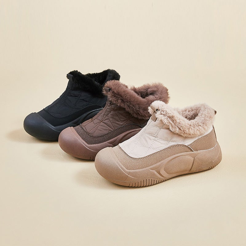 Fleece-Lined High-Top Snow Boots For Women, 2025 Winter New Style, Student Ins Korean Version, Warm, Casual, Thick-Soled, Height-Increasing Xfl35 - Image 4