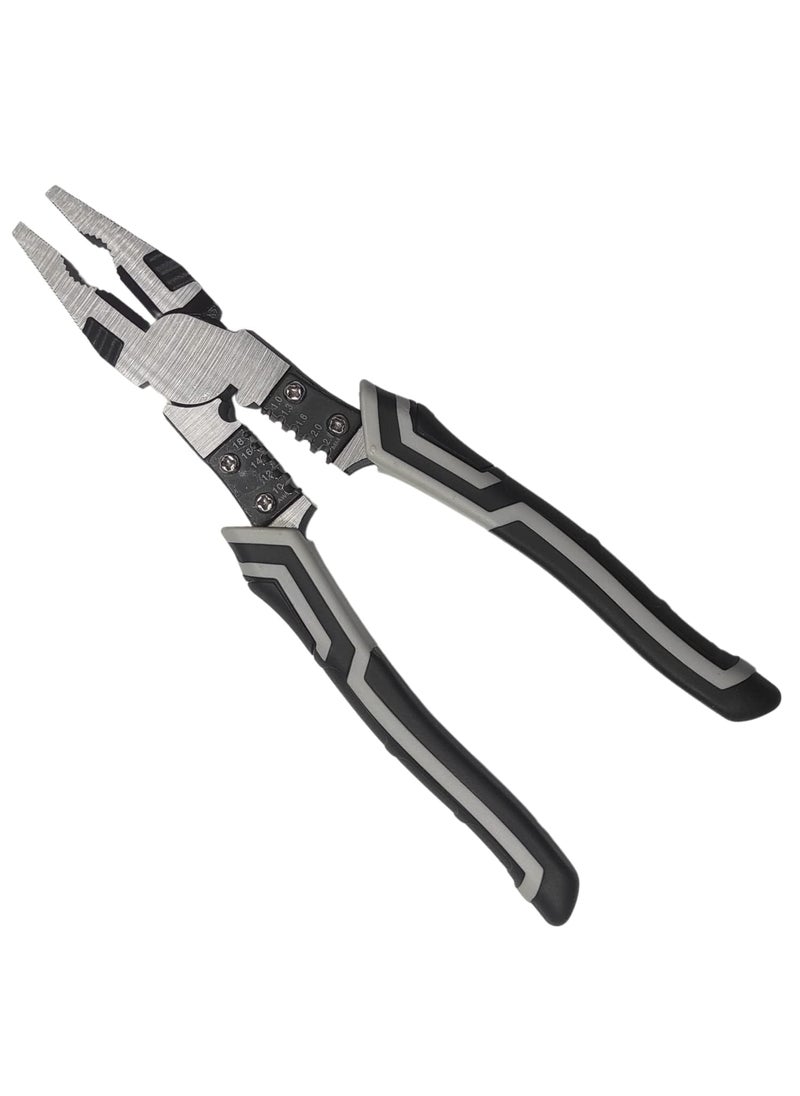 FEBLICH FEBLICH 5 In 1 Multipurpose Lineman PlierCutting Plier With Gripping Wire Cutter Wrench Crimping Tool Wire Cutter Plier And Wire Stripper Chrome Vanadium Forged Steel Silver  - Image 1