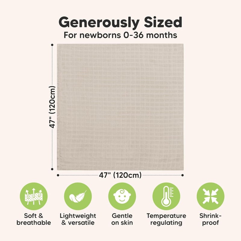 KeaBabies 4-Pack Muslin Swaddle Blankets for Baby Boys, Girls - Organic Baby Blankets for Girl, Boy, Baby Swaddle Blanket Unisex, Receiving Blankets, Swaddles for Newborns, Newborn Baby Essentials (Mirage) - Image 3