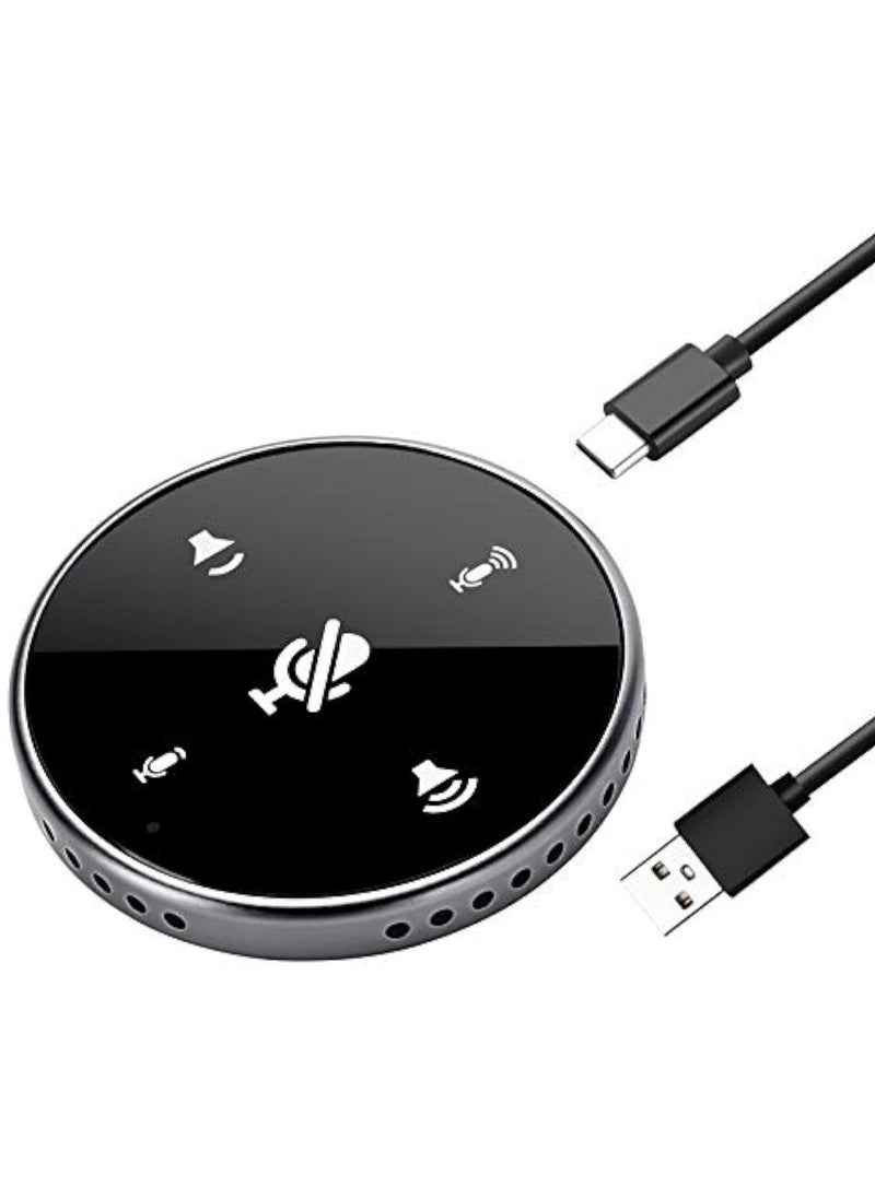 Conference Speakerphone, USB Conference Microphone, with Speaker, Laptop Omnidirectional Computer Mic with Touch-Sensor to Mute/Volume, for Zoom Meetings, Skype, VoIP Call, Interview - Image 1