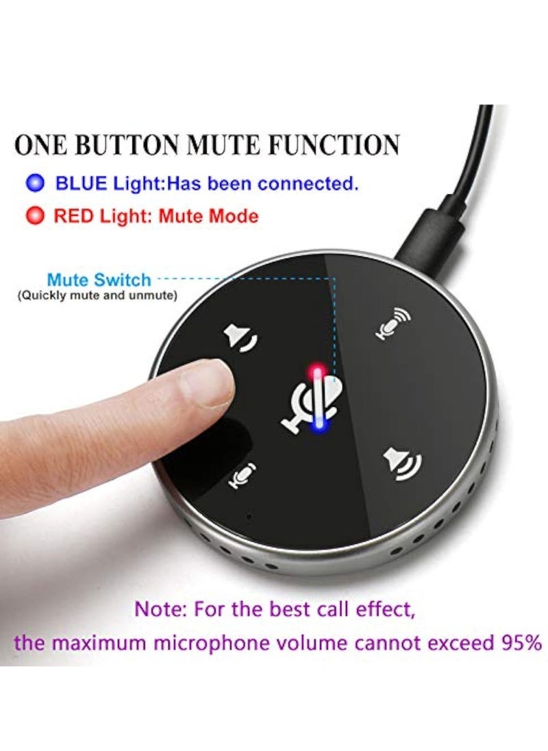 Conference Speakerphone, USB Conference Microphone, with Speaker, Laptop Omnidirectional Computer Mic with Touch-Sensor to Mute/Volume, for Zoom Meetings, Skype, VoIP Call, Interview - Image 2