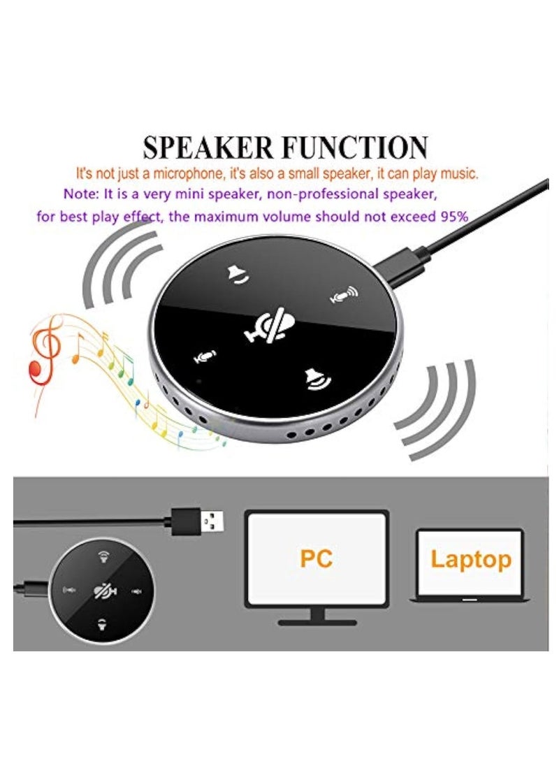 Conference Speakerphone, USB Conference Microphone, with Speaker, Laptop Omnidirectional Computer Mic with Touch-Sensor to Mute/Volume, for Zoom Meetings, Skype, VoIP Call, Interview - Image 3