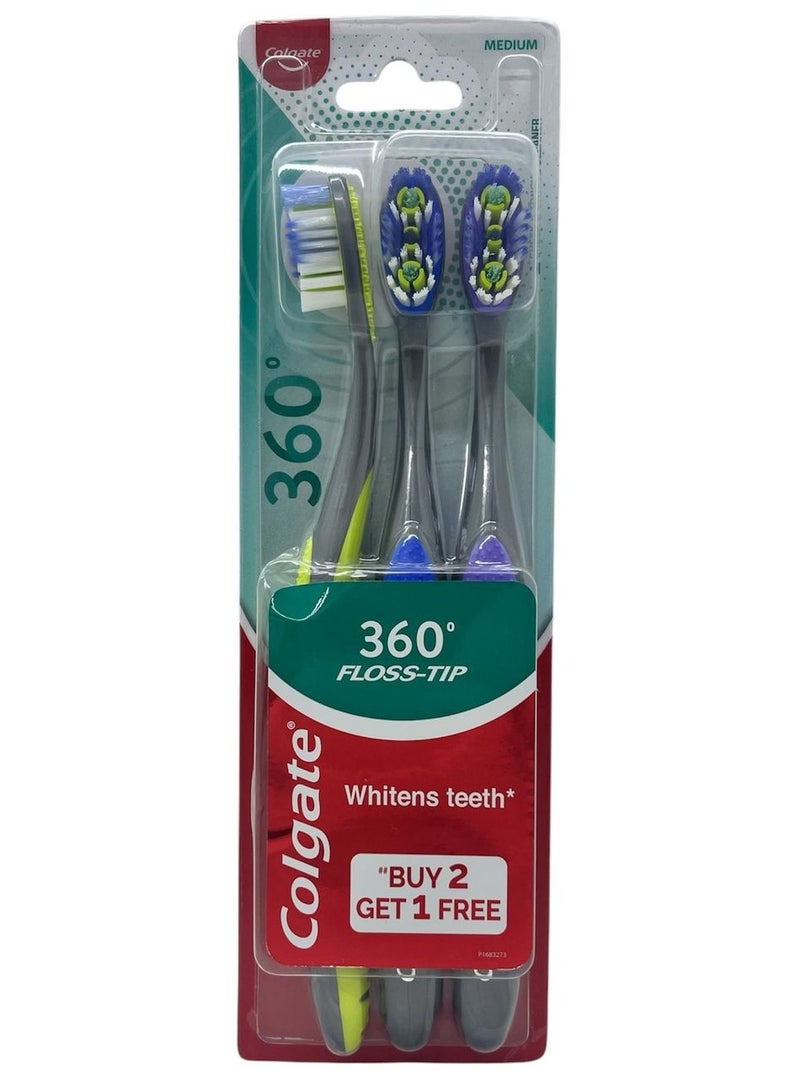 كولجيت خيط تنظيف الأسنان كولجيت بورش 360، 3 قطع