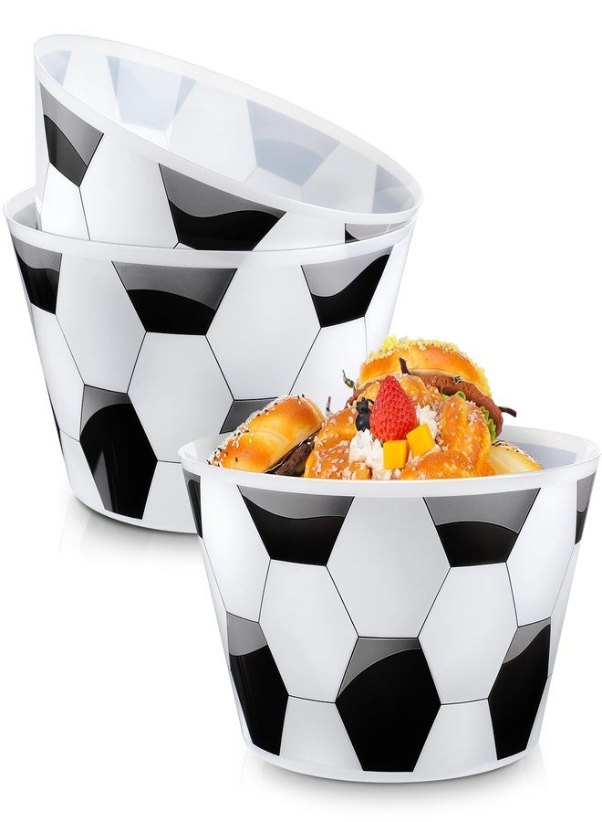 Reallnaive 2 Packs Sports Event Party Plastic Bowls 13" Snack Reusable Tableware Candy Bowl Snack Fruit Candy Holder for Party Supplies Table Decor (2 Pcs,Soccer) - Image 1