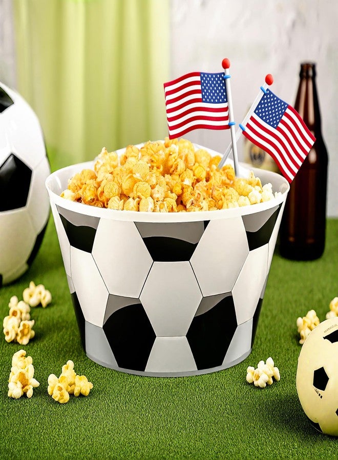 Reallnaive 2 Packs Sports Event Party Plastic Bowls 13" Snack Reusable Tableware Candy Bowl Snack Fruit Candy Holder for Party Supplies Table Decor (2 Pcs,Soccer) - Image 3