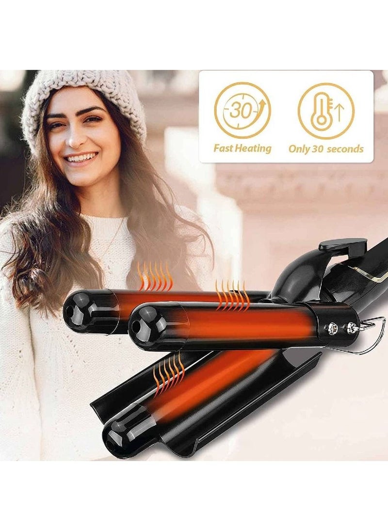 GENNEXT Electric Ceramic 3 Barrel Big Wave Professional Hair Curling Iron Styling Tools - Image 3