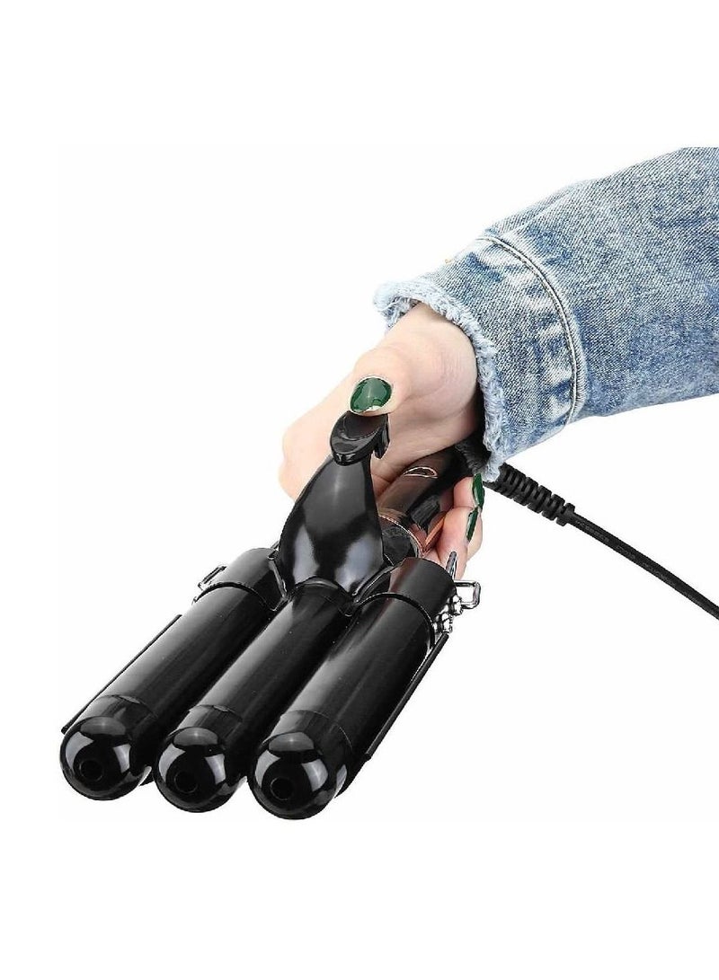 GENNEXT Electric Ceramic 3 Barrel Big Wave Professional Hair Curling Iron Styling Tools - Image 2