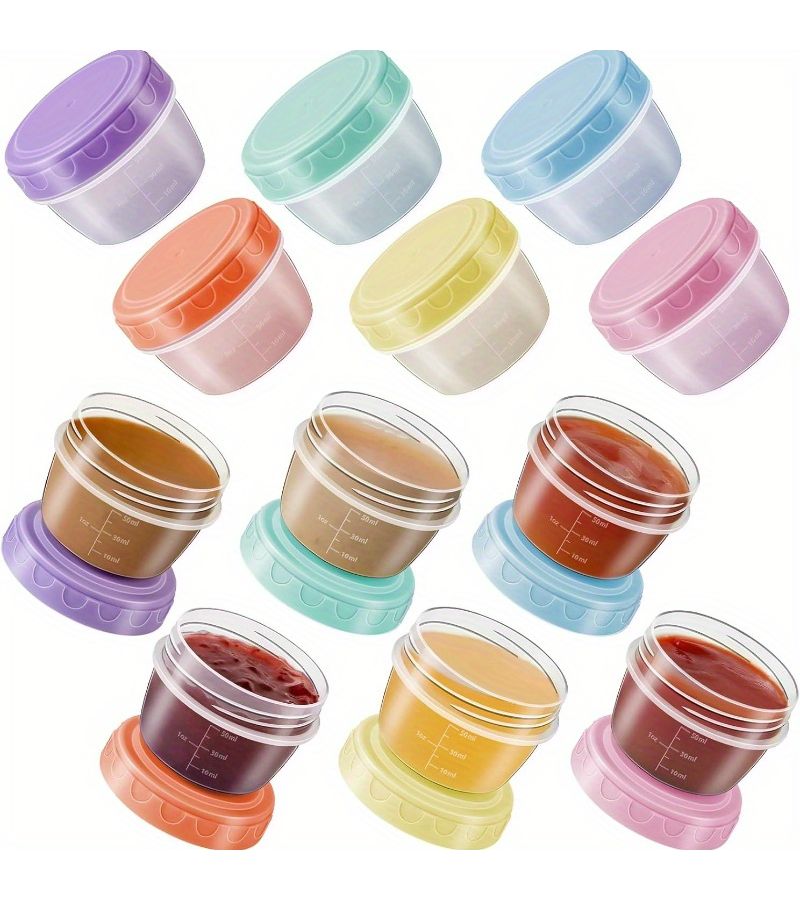 Random Colors 3PC Leakproof Salad Dressing Containers With Lids And Measurement Markings - Image 5