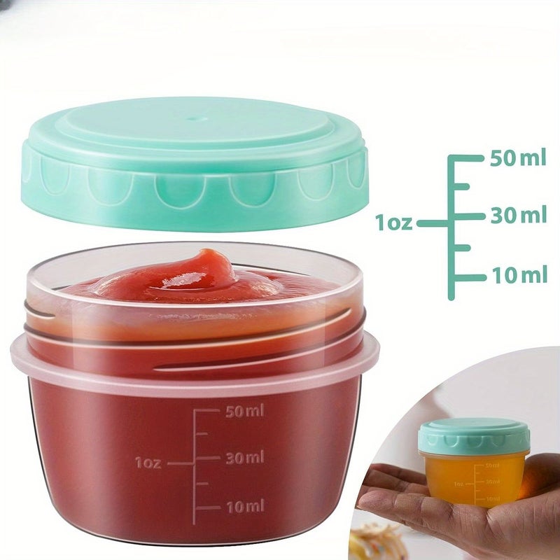 Random Colors 3PC Leakproof Salad Dressing Containers With Lids And Measurement Markings - Image 3