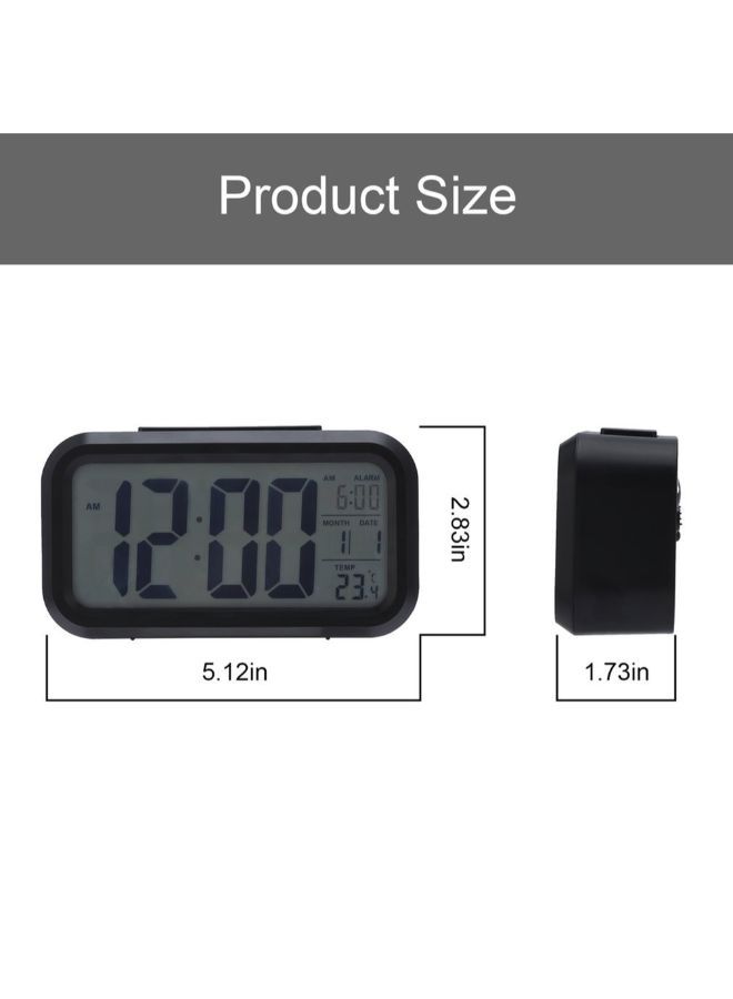 NIBEMINENT LED Digital Electronic Alarm Clock Black 13cm - Image 2