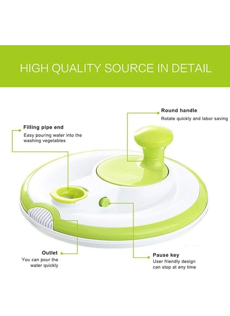 Generic - Salad Spinner Large 4.26L Capacity with Clear Serving Bowl, Colander Basket, Smart-Lock lid, Easy Drain System, Non-Slip Base, Washes, Dries & Dresses Lettuce, Herbs, Vegetables & Fruit - Image 1