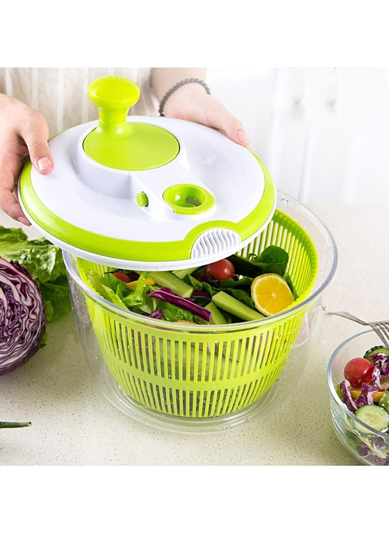 Generic - Salad Spinner Large 4.26L Capacity with Clear Serving Bowl, Colander Basket, Smart-Lock lid, Easy Drain System, Non-Slip Base, Washes, Dries & Dresses Lettuce, Herbs, Vegetables & Fruit - Image 1