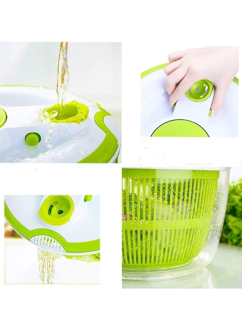 Generic - Salad Spinner Large 4.26L Capacity with Clear Serving Bowl, Colander Basket, Smart-Lock lid, Easy Drain System, Non-Slip Base, Washes, Dries & Dresses Lettuce, Herbs, Vegetables & Fruit - Image 1