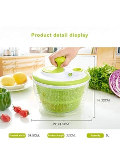 Generic Salad Spinner Large 4.26L Capacity with Clear Serving Bowl, Colander Basket, Smart-Lock lid, Easy Drain System, Non-Slip Base, Washes, Dries & Dresses Lettuce, Herbs, Vegetables & Fruit  - Image 5