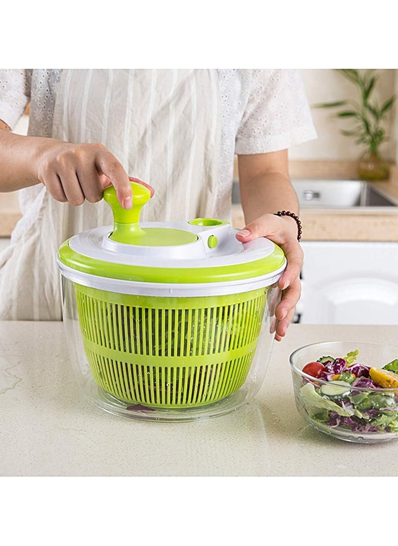 Generic - Salad Spinner Large 4.26L Capacity with Clear Serving Bowl, Colander Basket, Smart-Lock lid, Easy Drain System, Non-Slip Base, Washes, Dries & Dresses Lettuce, Herbs, Vegetables & Fruit - Image 1