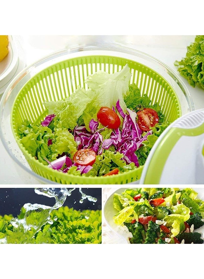 Generic - Salad Spinner Large 4.26L Capacity with Clear Serving Bowl, Colander Basket, Smart-Lock lid, Easy Drain System, Non-Slip Base, Washes, Dries & Dresses Lettuce, Herbs, Vegetables & Fruit - Image 1