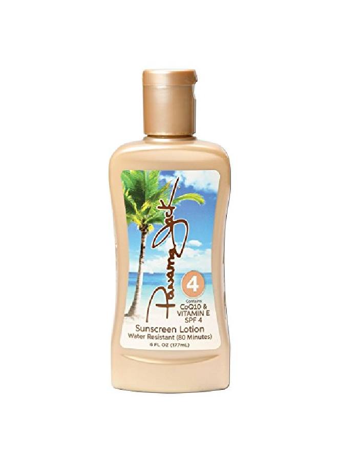 panama jack Sunscreen Tanning Lotion Spf 4 Reeffriendly Paba Paraben Gluten & Cruelty Free Antioxidant Moisturizing Formula Water Resistant (80 Minutes) 6 Fl Oz (Pack Of 1) - Image 1