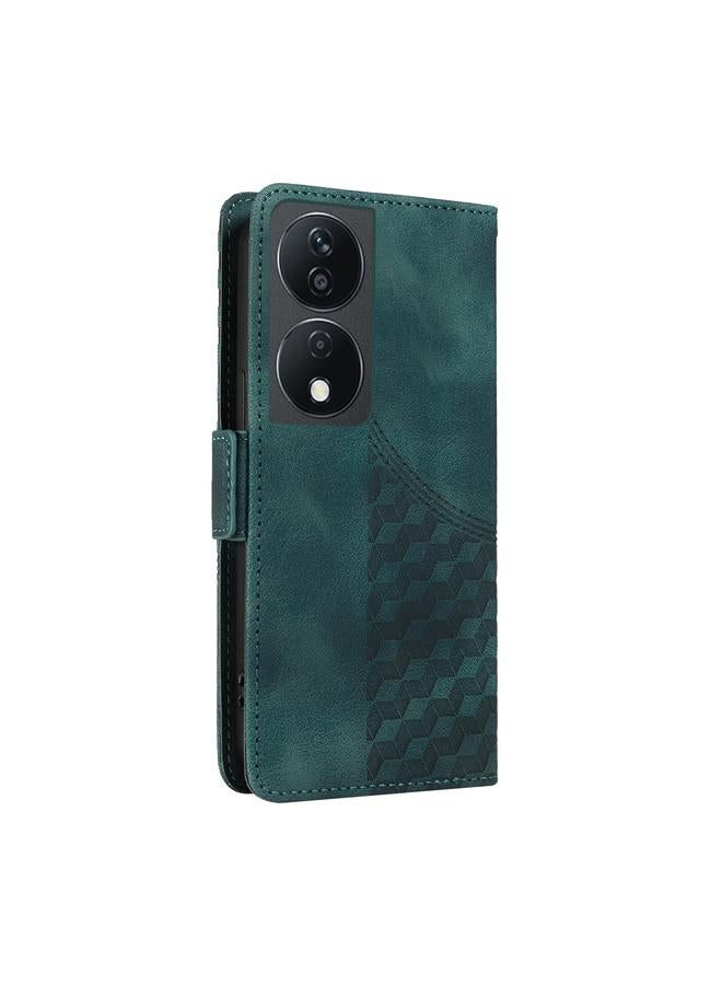 جرين تايجر جراب هاتف Honor Play 50 Plus من الجلد المنقوش بنقشة معينية مرصعة بالنجوم - Image 3