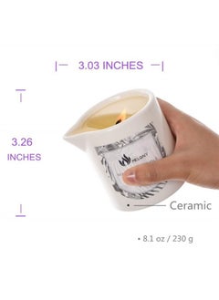 Massage Candle 8.1Oz Candle Moisturizing Luxurious Relaxing Essential Oil Body Massage Candle for Home Spa - Jasmine