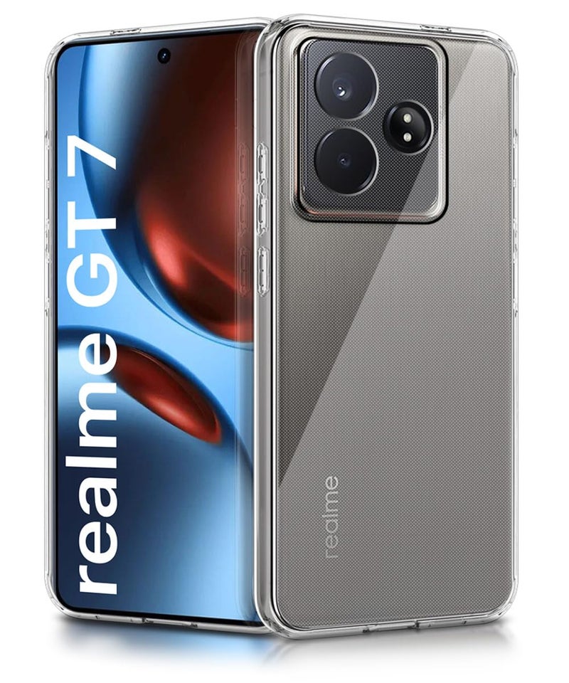 WOW IMAGINE Transparent Back Cover Case for Realme GT 7 5G | Realme GT 7T 5G | Raised Bumps for Full Device & Camera Protection Shockproof TPU Silicone Back Case Mobile Cover – Transparent - Image 1