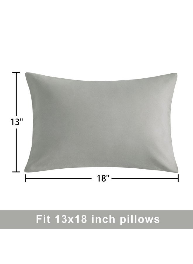 NTBAY Zippered Toddler Pillowcases Set of 2, 100% Brushed Microfiber 13x18 Pillowcases, Super Soft and Cozy Travel Kids Nursery Pillow Cases, 13x18 Inches, Smoke Grey - Image 2