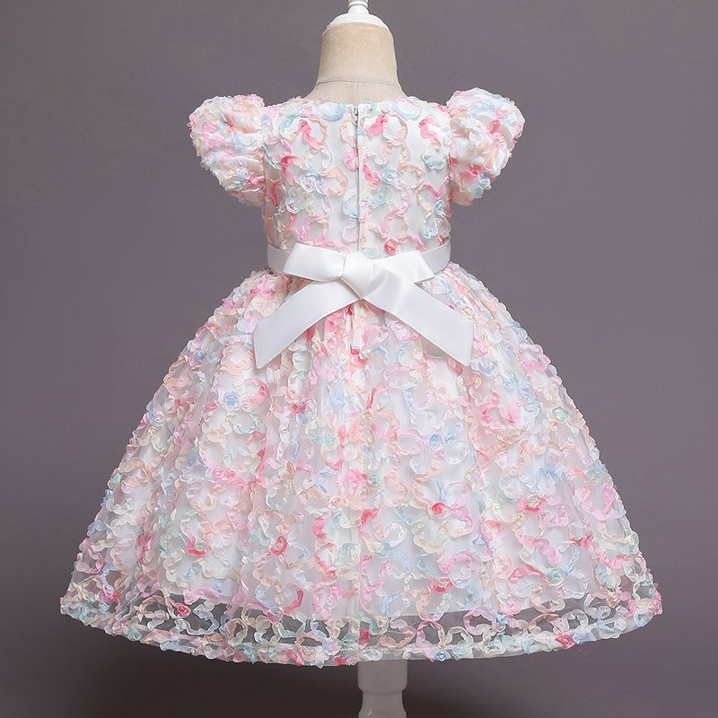 short-sleeved princess dress dress mesh dress flower girl dress baby dress children's dress - Image 5