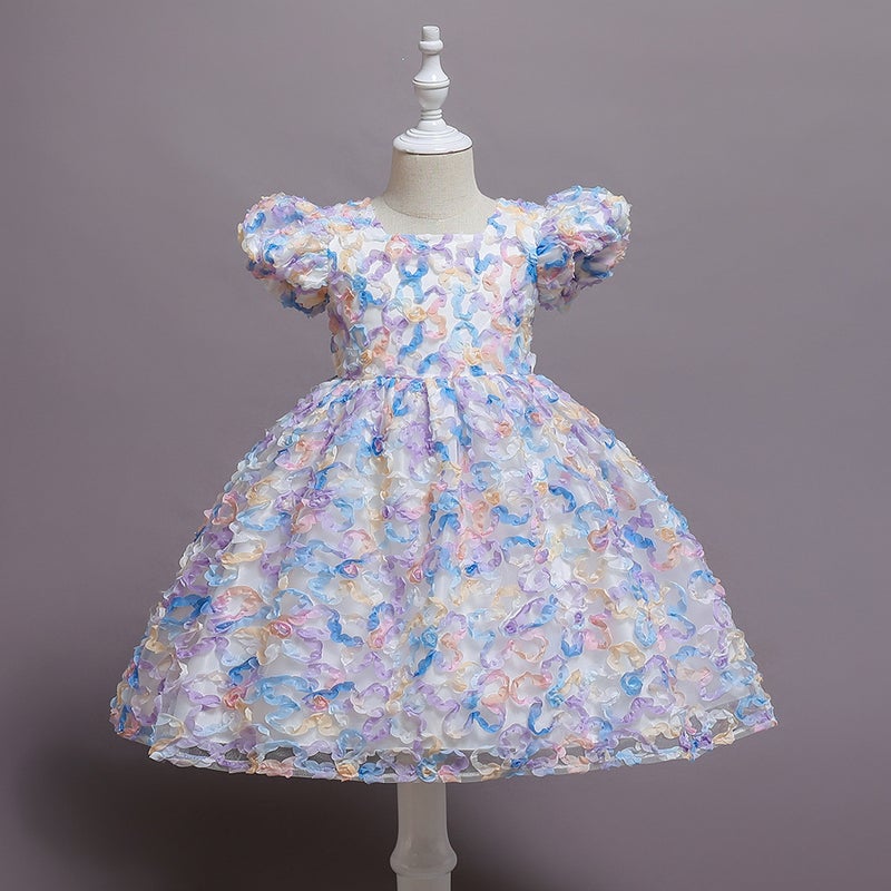 short-sleeved princess dress dress mesh dress flower girl dress baby dress children's dress - Image 4