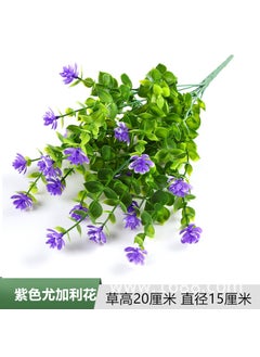 Wholesale 7 Fork 35 Head Eucalyptus Rose Plastic Lotus Flower Bouquet Wedding Decoration Money Leaf Artificial Flower Blue Purple eucalyptus flower