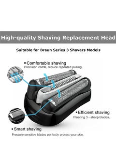 Series 3 32B Replacement Shaver Head for Braun, Foil & Cutter Razor Replacement Head, Compatible with Braun 301S, 310S, 320S, 330S, 340S, 360S, 3000S, 3010S, 3020S, 30S, 3040, 350CC, 370CC, 3050CC - pzsku/Z7EE07239B55EBC42A064Z/45/_/1725502190/543ca23b-639b-4df2-8bb5-9888aa84096a