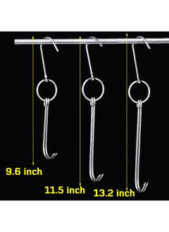 NUOMI NUOMI 4 Pcs Stainless Steel Meat Hooks with Double Hook Poultry Roast Duck Bacon Hanging Hook Grill Hanger for Drying, Cooking, BBQ, S-9.6 ”,Cooking Utensils, Namely, Grills  - Image 2