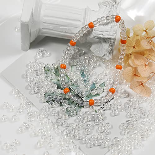 Bala&Fillic Crystal Pearl Color 4mm Glass Seed Beads About 1400pcs in Box 6/0 Glass Craft Seed Beads for Jewelry Making (Crystal Pearl) - Image 3