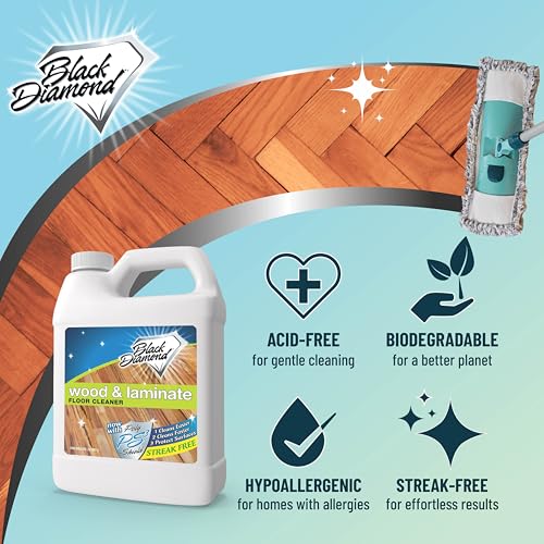 Black Diamond Stoneworks Wood, Laminate, Hardwood & Luxury Vinyl Floor Cleaner – Multi-Purpose Mopping Solution for a Streak-Free Clean (128 Fl Oz) refill. - Image 4