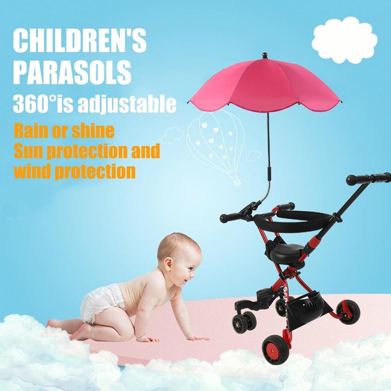 ALASSE Toddler Umbrella Stroller, Baby Pram with Adjustable Clamp, UV Protection Children's Parasol, 8 Bone Umbrella for Trolley, Beach, Wheelchair - Image 3