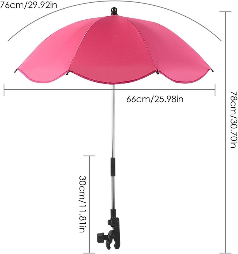 ALASSE Toddler Umbrella Stroller, Baby Pram with Adjustable Clamp, UV Protection Children's Parasol, 8 Bone Umbrella for Trolley, Beach, Wheelchair - Image 2